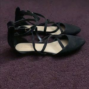 very cute black strapped flats